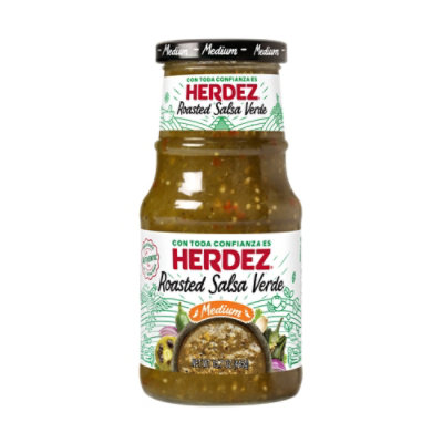 Herdez Salsa Roasted Verde Medium Jar - 15.7 Oz
