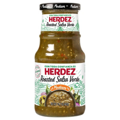 Herdez Salsa Roasted Verde Medium Jar - 15.7 Oz - Image 1