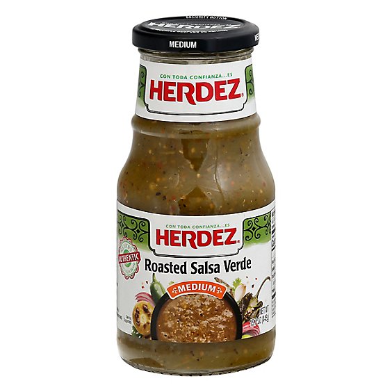 Herdez Salsa Roasted Verde Medium Jar - 15.7 Oz