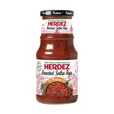 Herdez Salsa Roasted Roja Medium Jar - 15.7 Oz - Image 1