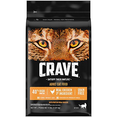 Crave Grain Free High Protein From ChickenNatural Adult Dry Cat Food - 4 Lb