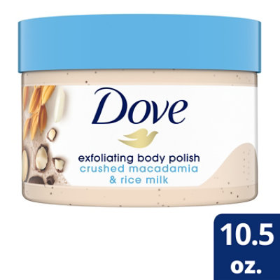 Dove Body Polish Exfoliating Crushed Macadamia & Rice Milk - 10.5 Oz - Image 1