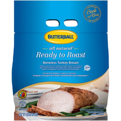 Butterball Ready To Roast Turkey Breast Boneless Skinless Cook In Bag No Thaw Frozen - 3 Lb