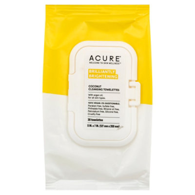 Acure Towelettes Argan Oil Coconut - 30 Count