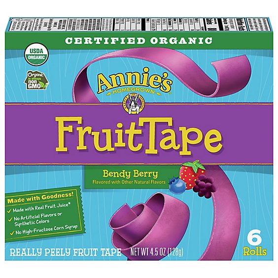 Annies Homegrown Really Peely Fruit Tape Organic Bendy Berry Box - 6 Count