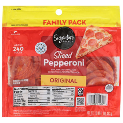 Signature SELECT Sliced Original Pepperoni Family Pack - 16 Oz - Image 3