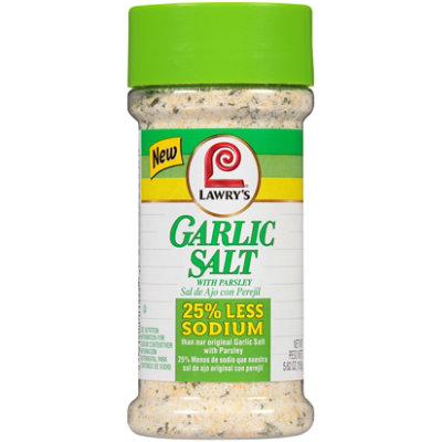 Lawry's 25% Less Sodium Garlic Salt With Parsley - 5.62 Oz
