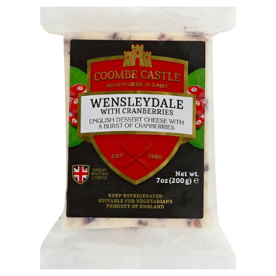 Coombe Castle Wensleydale With Cranberries Wedge - 7 Oz