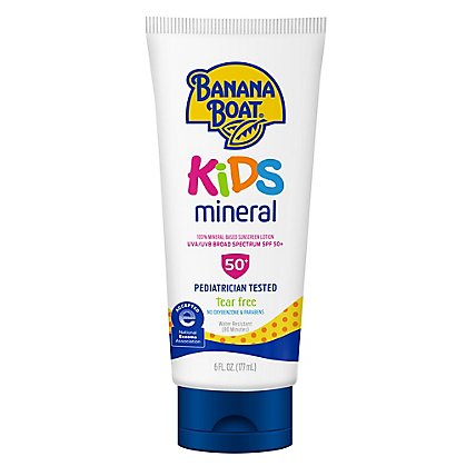 Banana Boat Kids 100% Mineral SPF 50 Sunscreen Lotion - 6 Oz - Image 1