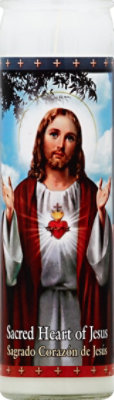St. Jude Candle Sacred Heart of Jesus White - Each - Image 1