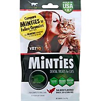 VetIQ Minties Cat Treats Dental For All Sizes Salmon Flavored Pouch - 2.5 Oz - Image 2
