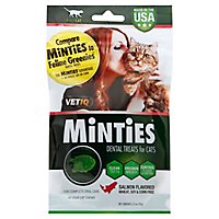 VetIQ Minties Cat Treats Dental For All Sizes Salmon Flavored Pouch - 2.5 Oz - Image 1