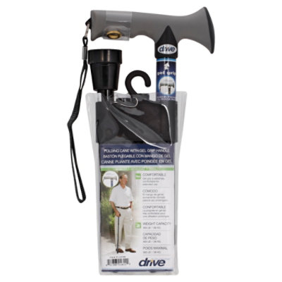 Drive Medical Cane,folding,gel Grip,blk - Each - Image 1