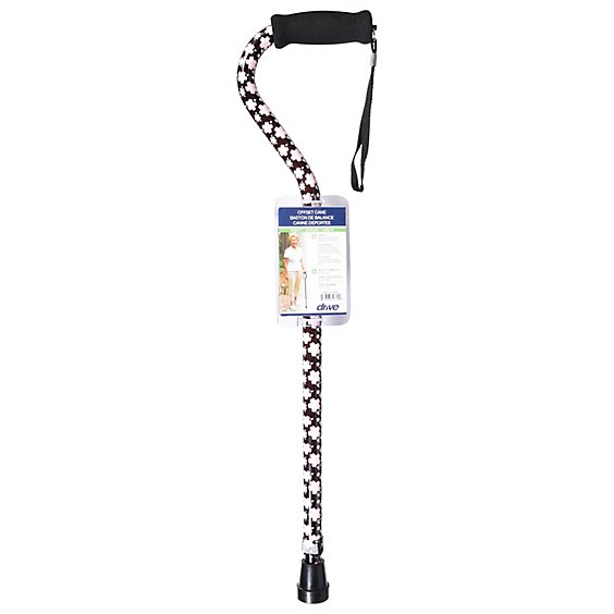 Drive Medical Cane Offset Pink Floral Rtl10303pf - Each