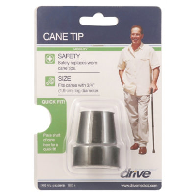 Drive Medical 3/4in Replacement Tips Black Blstr Pk - Each - Image 3