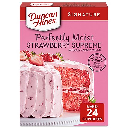 Duncan Hines Signature Perfectly Moist Strawberry Supreme Naturally Flavored Cake Mix - 15.25 Oz - Image 2