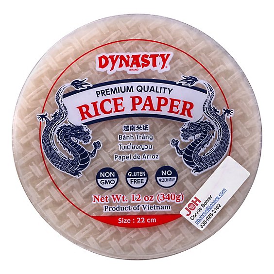 Dynasty Rice Paper - 12 Oz