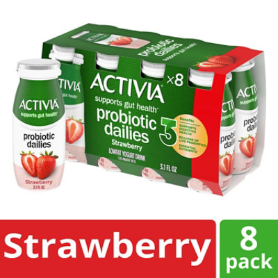 Activia Yogurt Drink Lowfat Strawberry Flavor - 8-3.1 Oz - Image 2