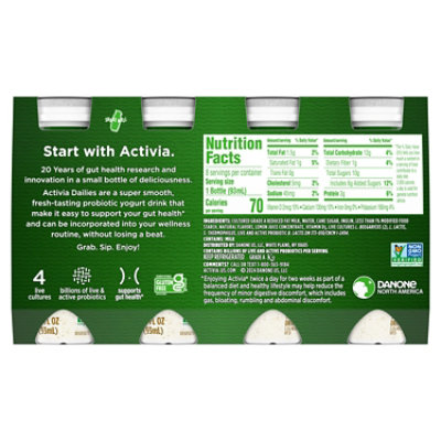 Activia Probiotic Dailies Vanilla Yogurt Drink - 8-3.1 Fl. Oz - Image 2