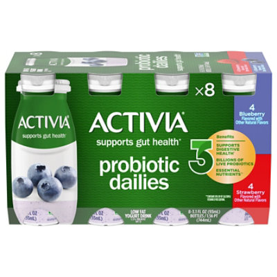 Activia Probiotic Dailies Strawberry And Blueberry Yogurt Drink - 8-3.1 Fl. Oz.