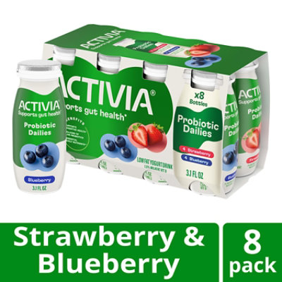 Activia Probiotic Dailies Strawberry & Blueberry Yogurt Drink - 8-3.1 Fl. Oz.