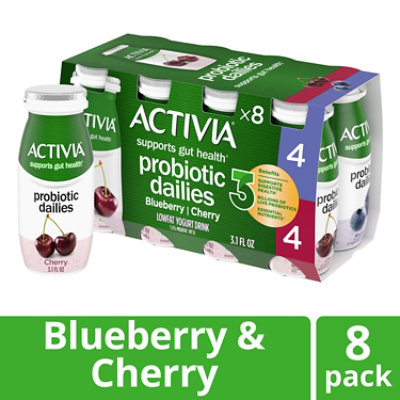 Activia Yogurt Drink Lowfat Cherry & Blueberry Flavor - 8-3.1 Oz - Image 2