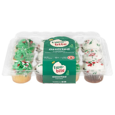 Bakery Christmas Cupcakes Assorted 12 Count - 10 Oz - Image 1