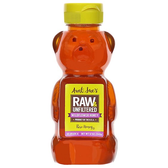 Aunt Sues Raw Honey Bears - 12 Oz