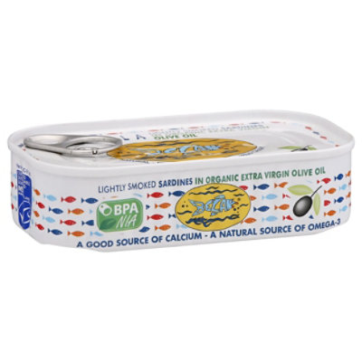 Bela Sardines Lightly Smoked in Organic Extra Virgin Olive Oil - 4.25 Oz - Image 1