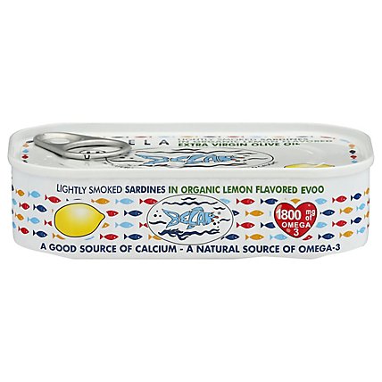 Bela Sardines Lightly Smoked in Organic Extra Virgin Olive Oil Lemon Flavored - 4.25 Oz - Image 3