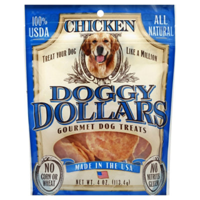 Doggy Dollars Dog Treats Gourmet Natural Chicken Pouch - 4 Oz - Image 1