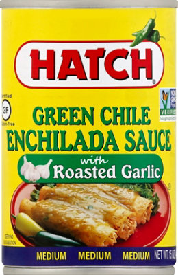 HATCH Sauce Enchilada Gluten Free Green Chile With Roasted Garlic Medium Can - 15 Oz
