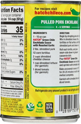 HATCH Sauce Enchilada Gluten Free Green Chile With Roasted Garlic Medium Can - 15 Oz - Image 5