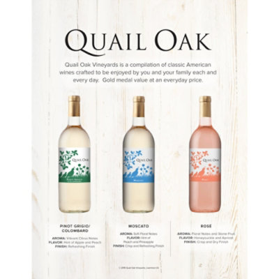 Quail Oak Wine Pinot Grigio - 750 Ml - Image 2