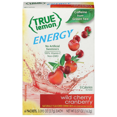 True Lemon Energy Drink Mix Wild Cherry Cranberry - 1.06 Oz - Image 2