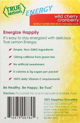 True Lemon Energy Drink Mix Wild Cherry Cranberry - 1.06 Oz - Image 5