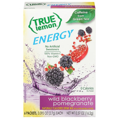 True Lemon Energy Drink Mix Blackberry Pomegranate Lemonade - 1.06 Oz - Image 1