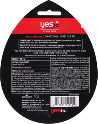 Yes To Charcoal Acne Mask - Each - Image 5