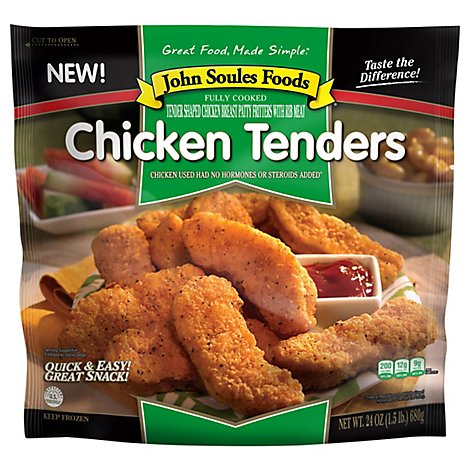 John Soules Chicken Breast Patty Fritters With Rib Meat Fully Cooked - 1.5 Lb