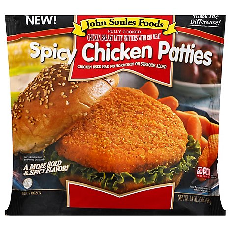 John Soules Foods Chicken Breasts Patty Fritters With Rib Meat Spicy - 1.50 LB