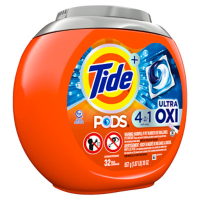 Tide Plus PODS Liquid Laundry Detergent Pacs 4 In 1 Ultra Oxi - 32 Count - Image 2