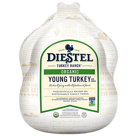Diestel Family Ranch Whole Organic Turkey Fresh - Weight Between 16-20 Lb