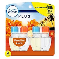 Febreze PLUG Air Freshener Refill Odor Eliminating Fade Defy Hawaiian Aloha - 2 Count - Image 2