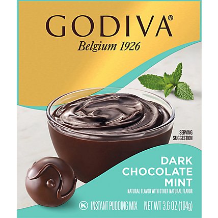 Godiva Instant Pudding Mix Dark Chocolate Peppermint Box - 3.6 Oz - Image 2