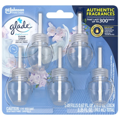 Glade PlugIns Clean Linen Scented Oil Air Freshener Refill (2