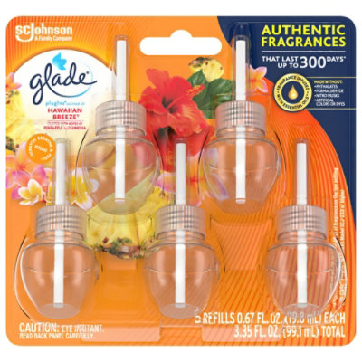 Glade Plugins Hawaiian Breeze Scented Oil Air Freshener Refill 5 Count - 1.34 Oz - Image 1