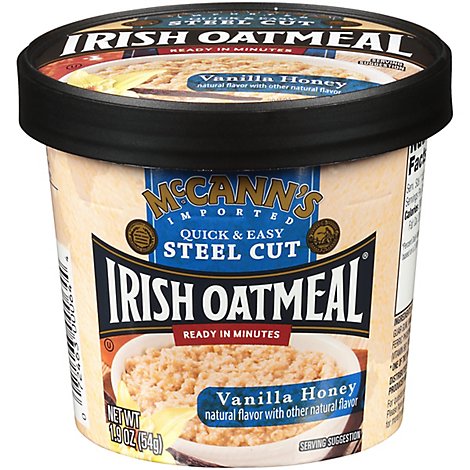 McCanns Oatmeal Irish Steel Cut Vanilla Honey - 1.9 Oz