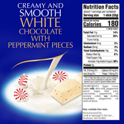 Lindt CLASSIC RECIPE Holiday White Chocolate Peppermint Candy Stick - 1.2 Oz - Image 3