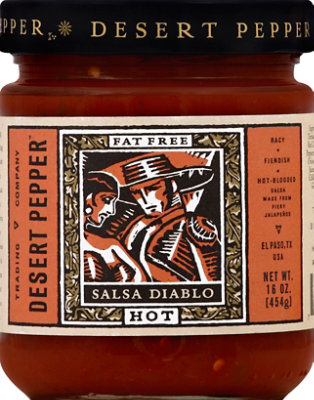 Desert Pepper Salsa Diablo Fat Free Hot Jar - 16 Oz - Image 2