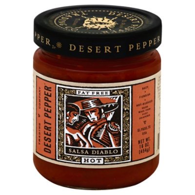 Desert Pepper Salsa Diablo Fat Free Hot Jar - 16 Oz - Image 1